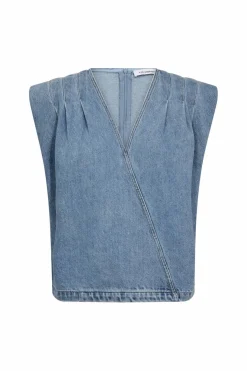 Co´Couture Ajacc Wrap Deni Top 45125 | Set|T-Shirts & Toppar