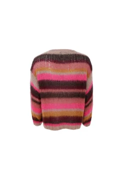 Black Colour Bcadria Multi Striped Jumper 1223 | Sticka