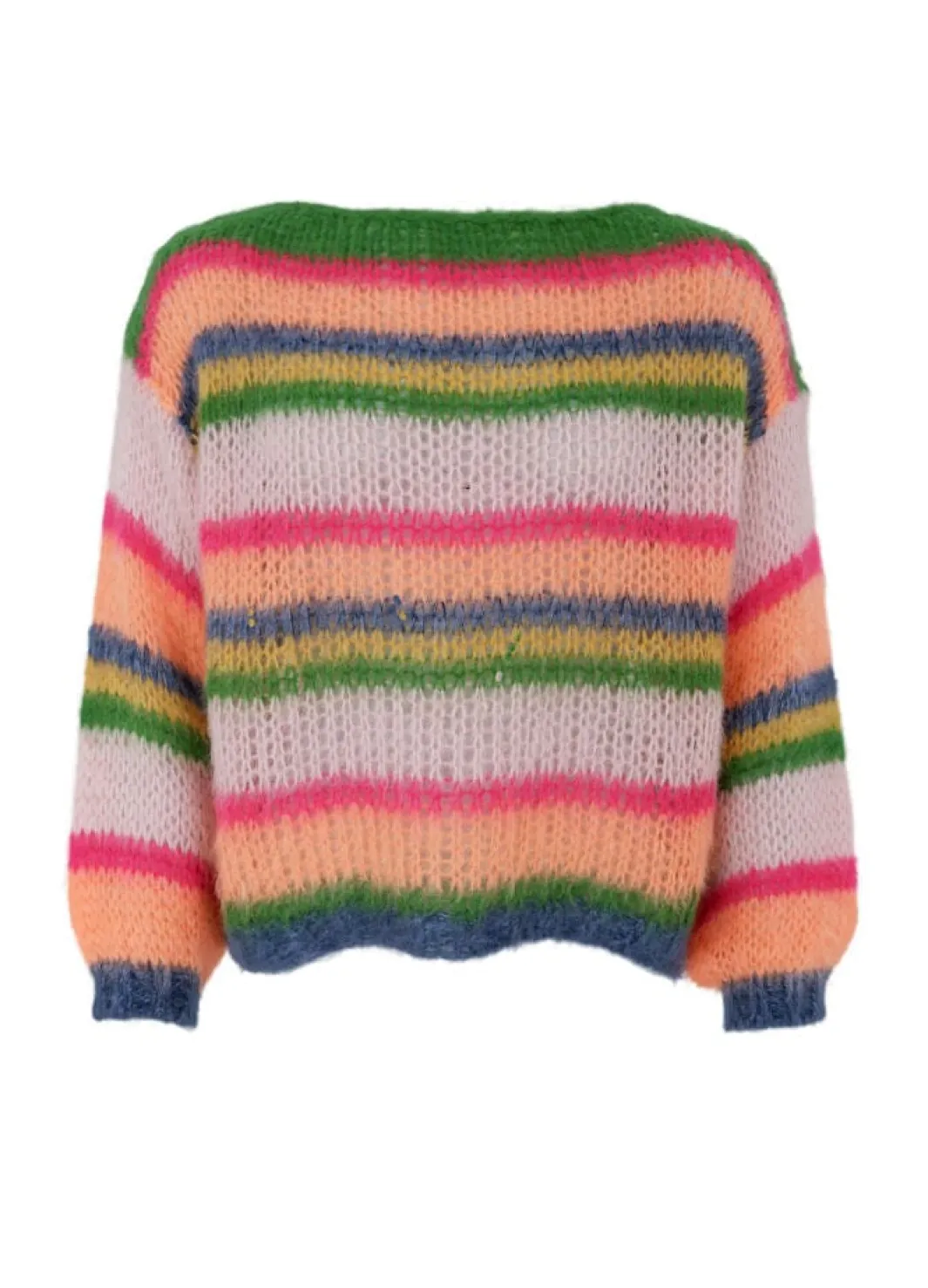 Black Colour Bcanna Multi Striped Jumper 1241 | Sticka