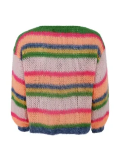 Black Colour Bcanna Multi Striped Jumper 1241 | Sticka