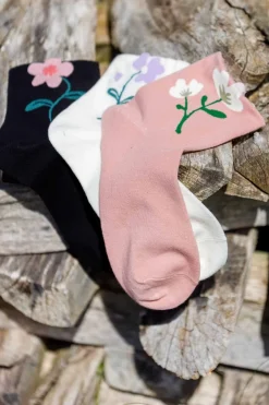 Black Colour Bcdeena Flower Sock 4365 | Damstrumpor & Trikåer