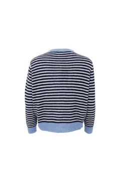 Black Colour Bcdell Striped Knit Cardigan 1245 | Cardigans