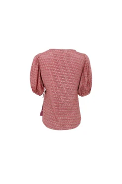 Black Colour Bcluna Puff Sleeve Wrap Blouse 39175 | T-Shirts & Toppar