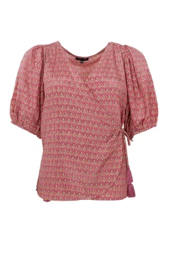 Black Colour Bcluna Puff Sleeve Wrap Blouse 39175 | T-Shirts & Toppar