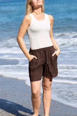 Black Colour Bcmelina Linen Shorts 40575 | Shorts