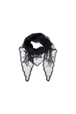 Black Colour Bcmiriana Triangle Lace Scarf 3643 | Halsdukar