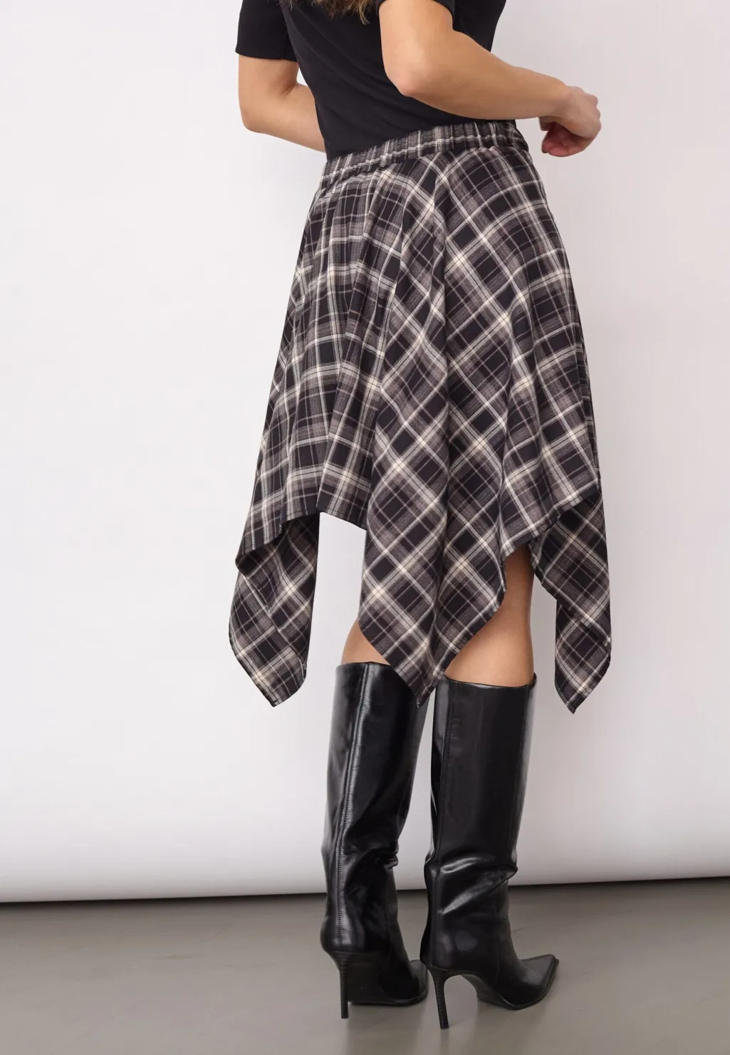 Dagnycc Check Tie Skirt 500069