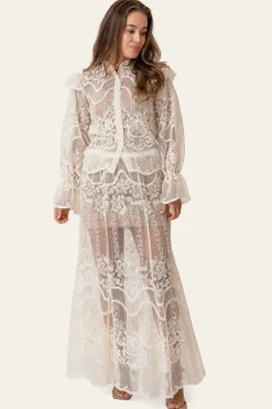 Ellinoric Lace Maxi Skirt 2565