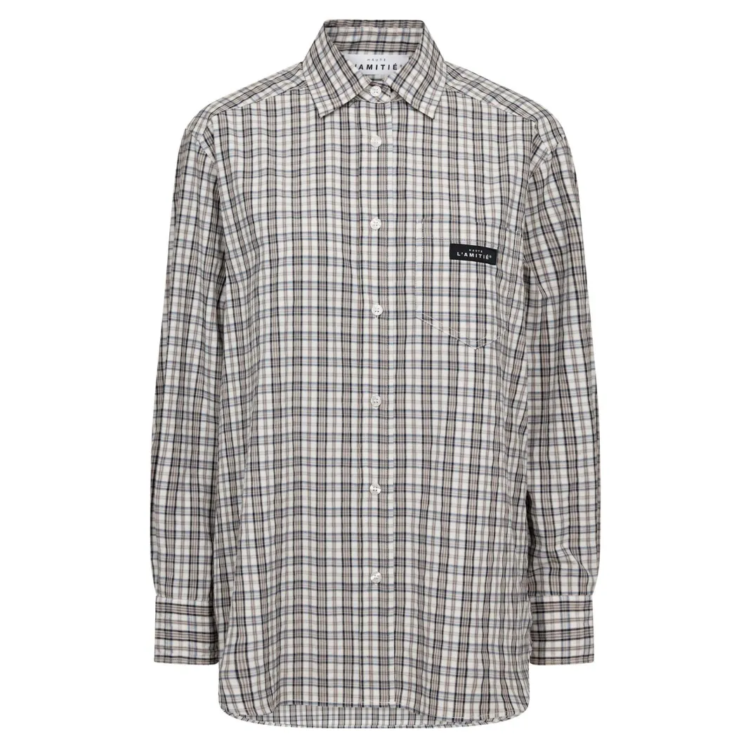 Haute L'Amitié Habutton Down ini Check hirt H10719 | Blusar & Skjortor