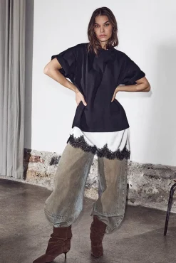 Hlaloose Mix Lingerie Tee HL10718
