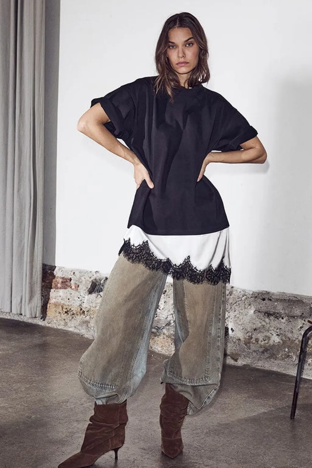 Hlaloose Mix Lingerie Tee HL10718