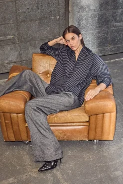 Haute L'Amitié Haichee Check Taior Tie Pant H10305 | Jeans, Leggings & Byxor