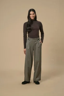 JDY geggo Mia Long Check Pant | Jeans, Leggings & Byxor