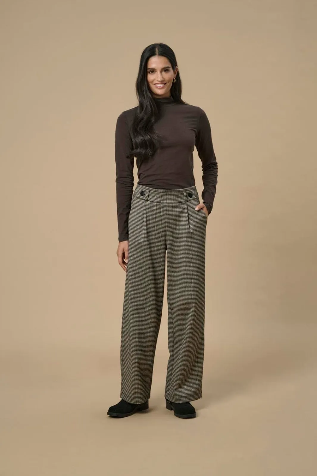 JDY geggo Mia Long Check Pant | Jeans, Leggings & Byxor