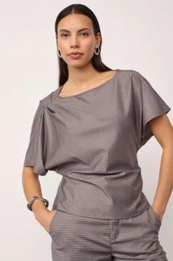 Co´Couture Jovecc Check Peat Boue 500146 | Blusar & Skjortor