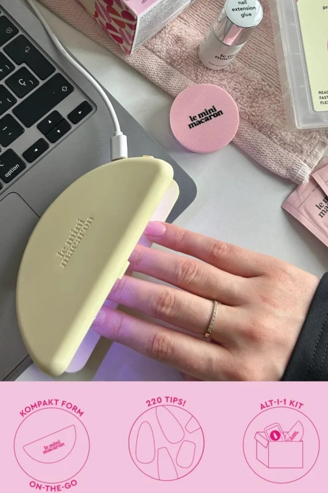 Le Mini Macaron Lmsoft Nail Tips Starter Kit (Med Ny Led-Lampe) LIM010 | Nageltillbehör