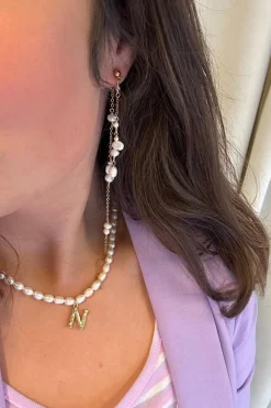 Mmdouble String Pearl Earring Long