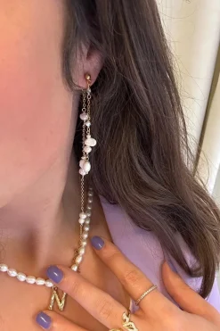 Mmdouble String Pearl Earring Long