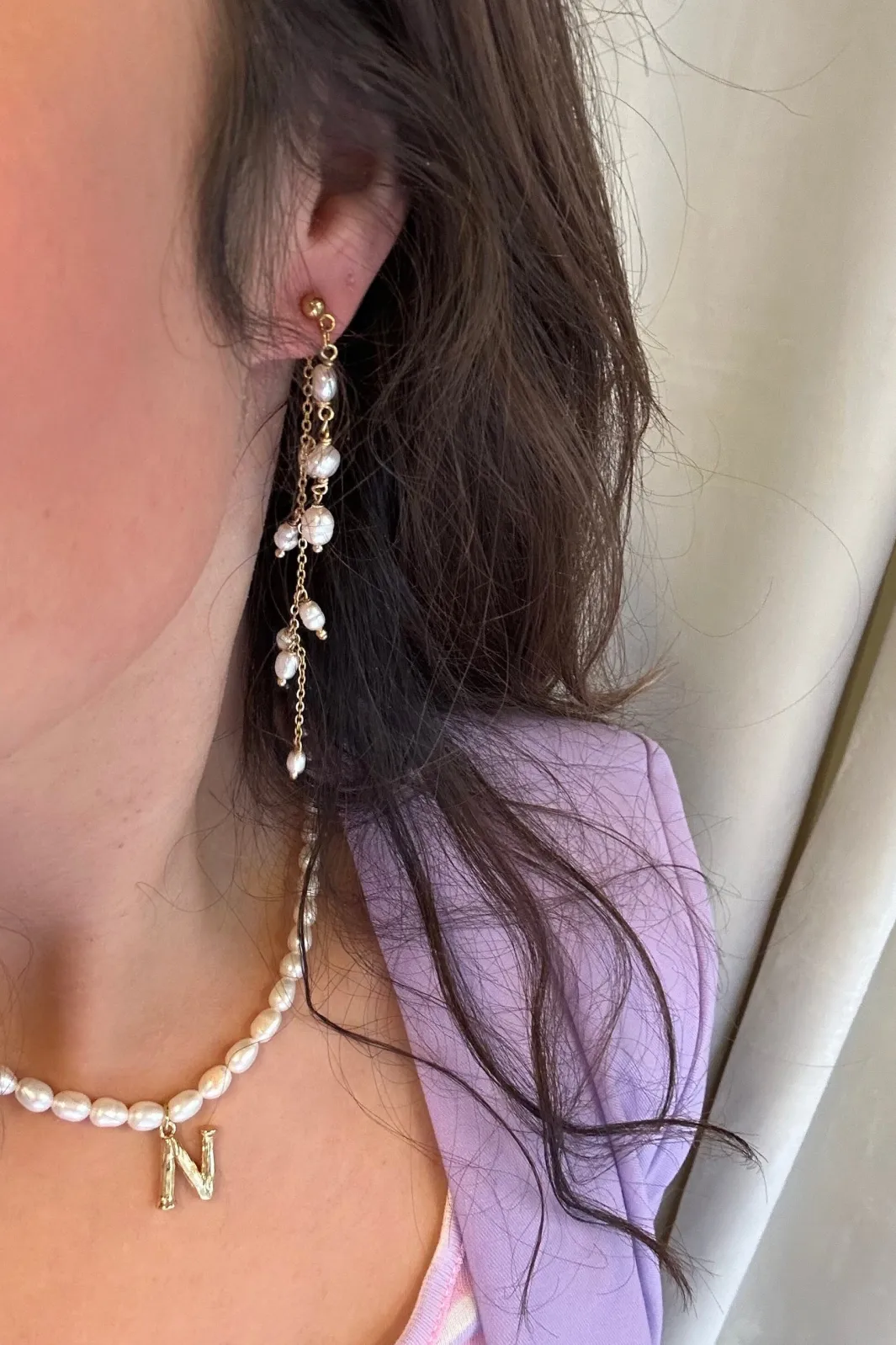Mellow Moon Mmdouble String Pearl Earring | Örhängen
