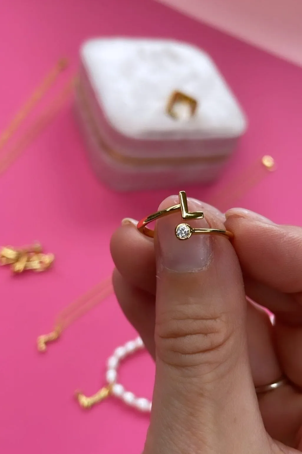 Mmletter Stone Ring