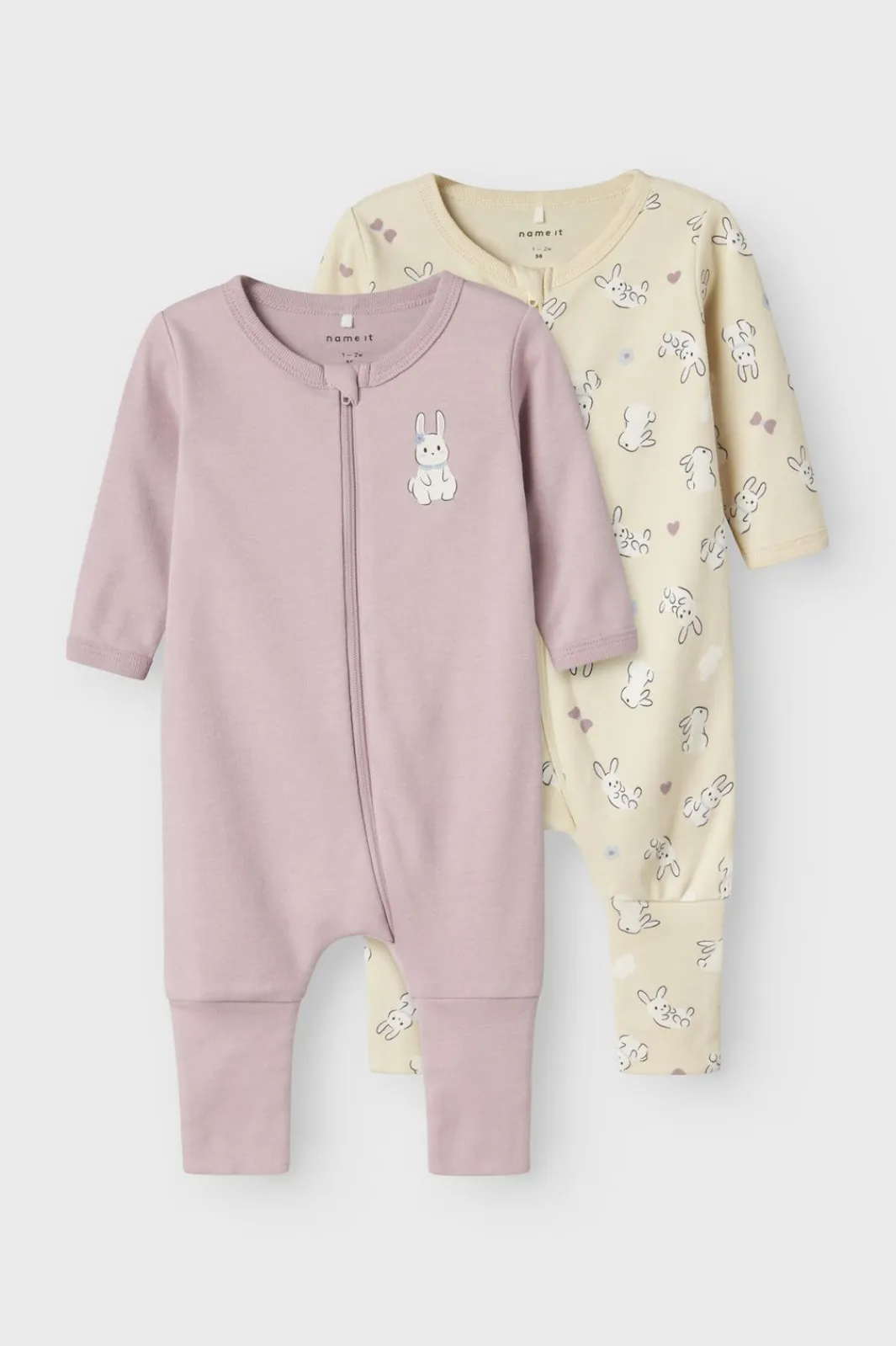 Name It Nbfnightsuit Zip Ff Sand Rabbit | Barn Nattkläder & Underkläder