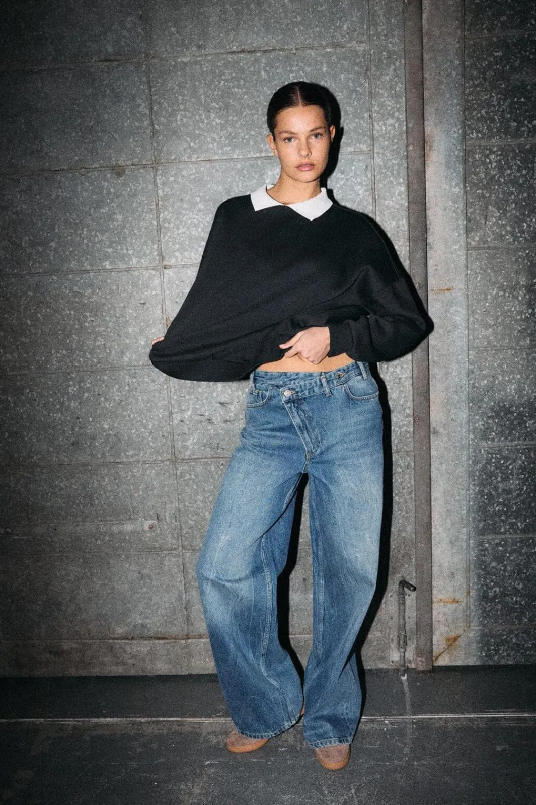 Noisy May Nmsabine Nw X Over Wide Jeans Fo090Mb | Jeans, Leggings & Byxor