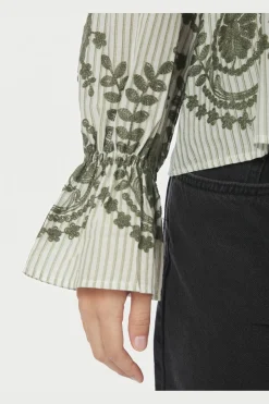Neo Noir Nnamara Stripe Emb Blouse 163363 | Blusar & Skjortor