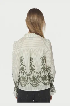 Neo Noir Nnamara Stripe Emb Blouse 163363 | Blusar & Skjortor