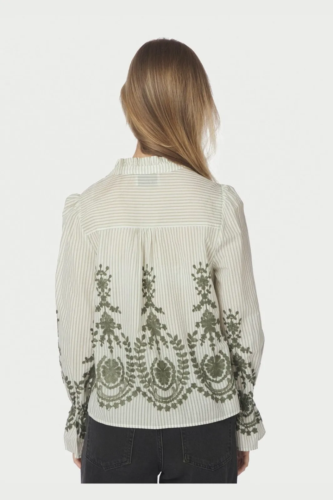 Neo Noir Nnamara Stripe Emb Blouse 163363 | Blusar & Skjortor