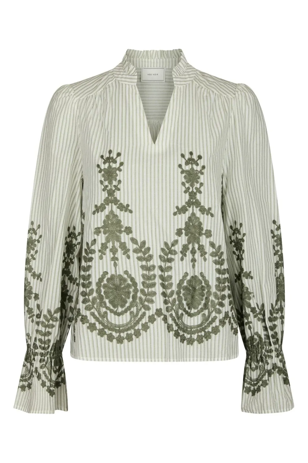 Neo Noir Nnamara Stripe Emb Blouse 163363 | Blusar & Skjortor