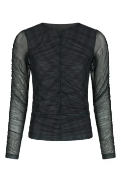 Nnbea Check Mesh Blouse 167294