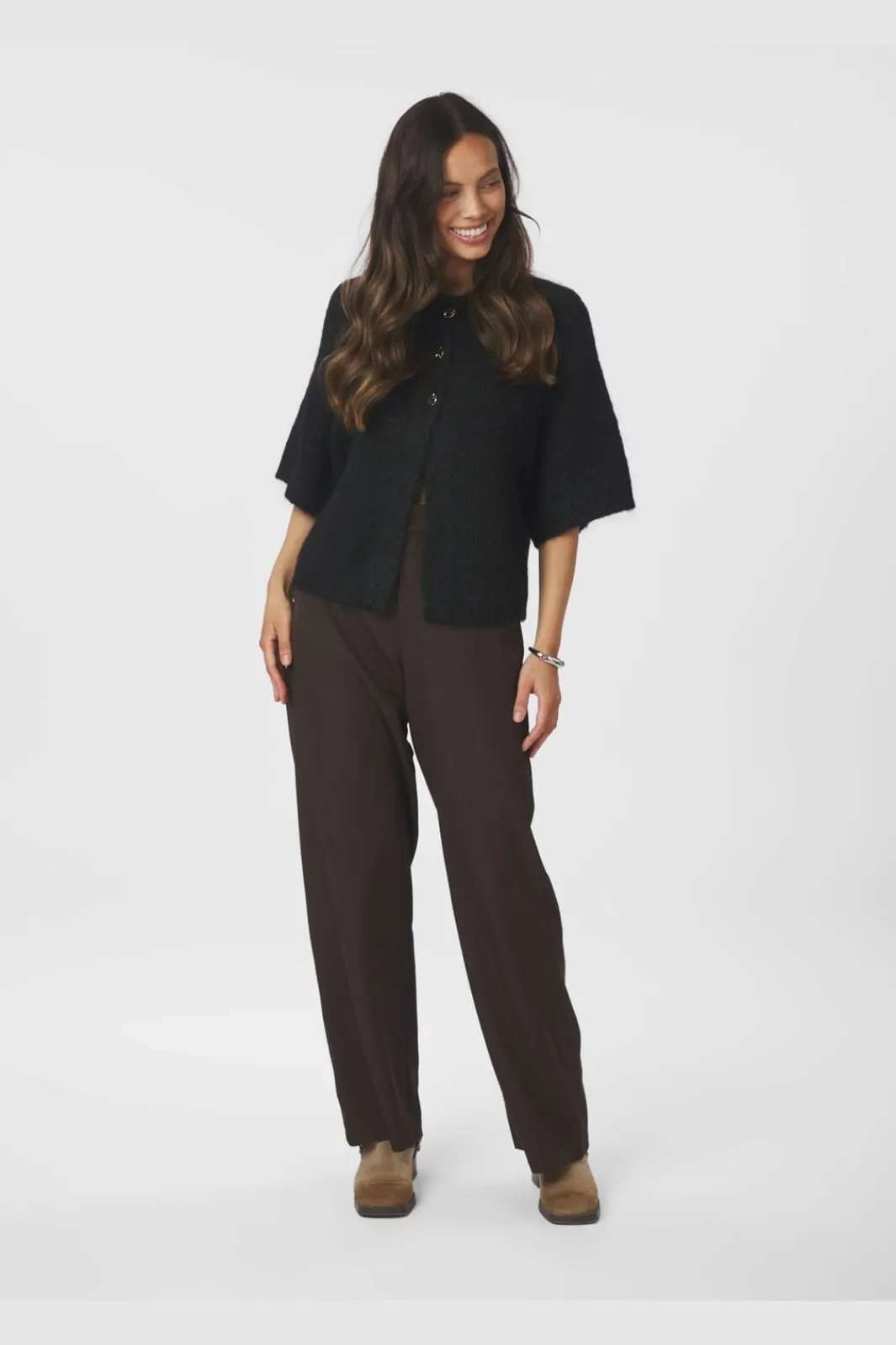Neo Noir Nnbenuta Fluffy Knit Cardigan 165816 | Cardigans