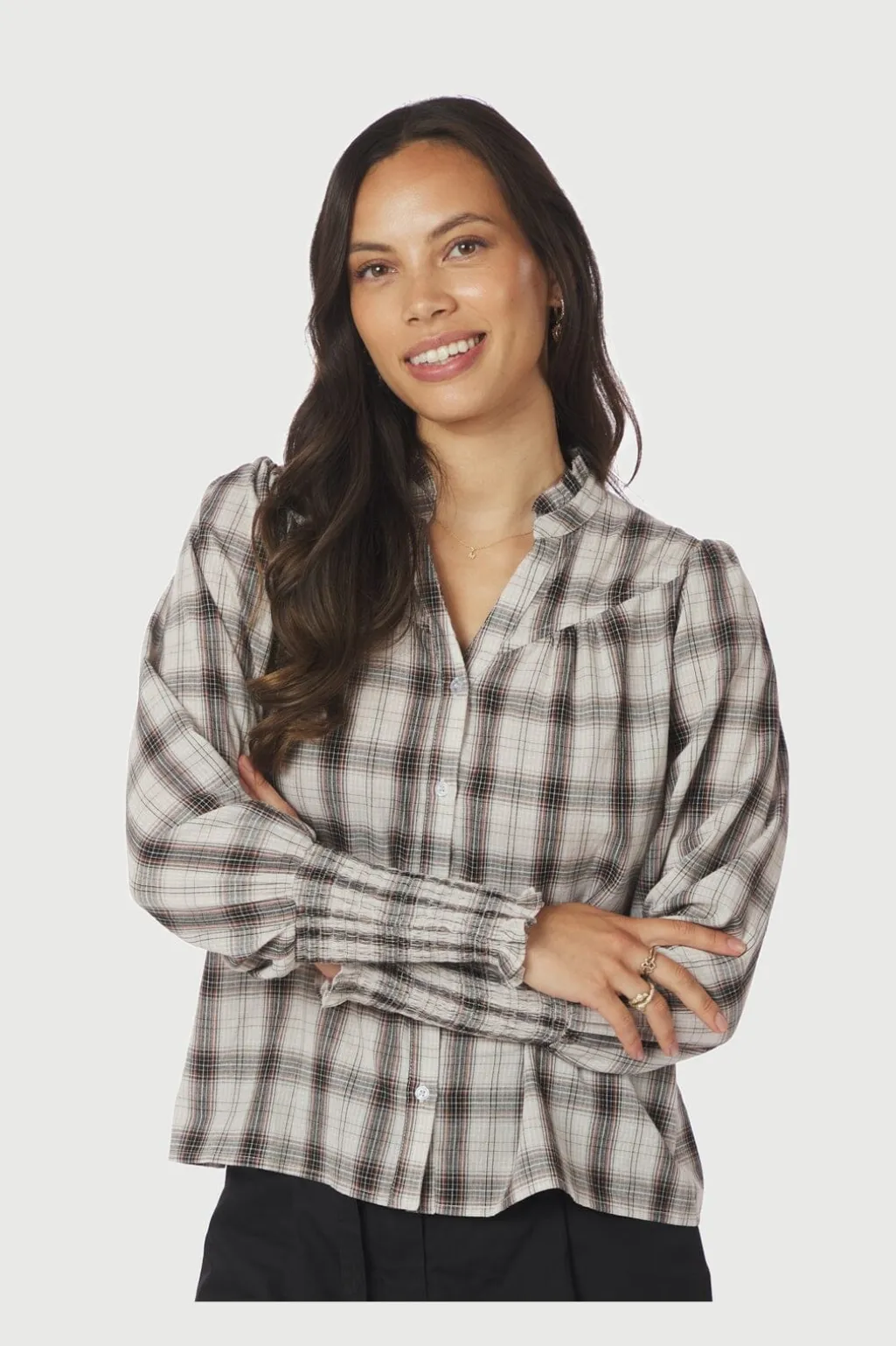 Nncamisa Big Check Blouse 166886