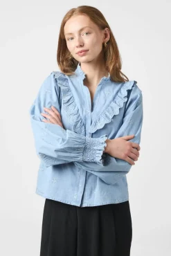Neo Noir Nndegas Denim Blouse 166229 | Blusar & Skjortor