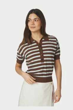 Neo Noir Nnemira Knit Polo Top 168576 | Sticka