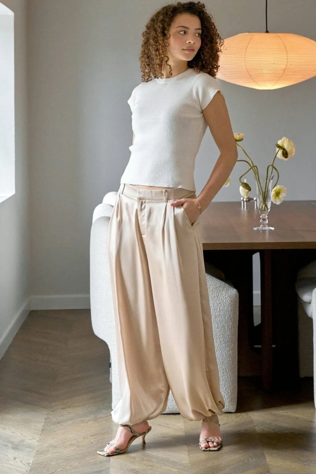 Nnfayla Drapy Satin Balloon Pants 167418