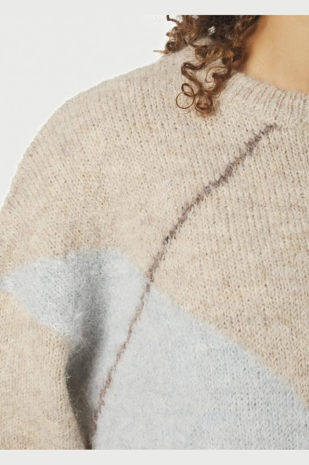 Nninga Check Fluff Knit Blouse 165205