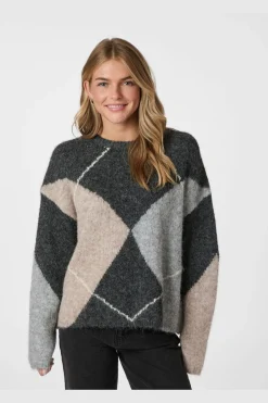 Neo Noir Nninga Check Fluff Knit Blouse 165205 | Blusar & Skjortor|Sticka