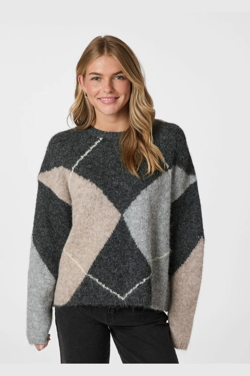 Neo Noir Nninga Check Fluff Knit Blouse 165205 | Blusar & Skjortor|Sticka