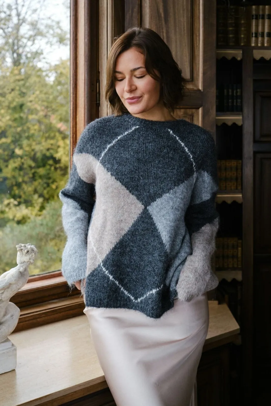 Neo Noir Nninga Check Fluff Knit Blouse 165205 | Blusar & Skjortor|Sticka