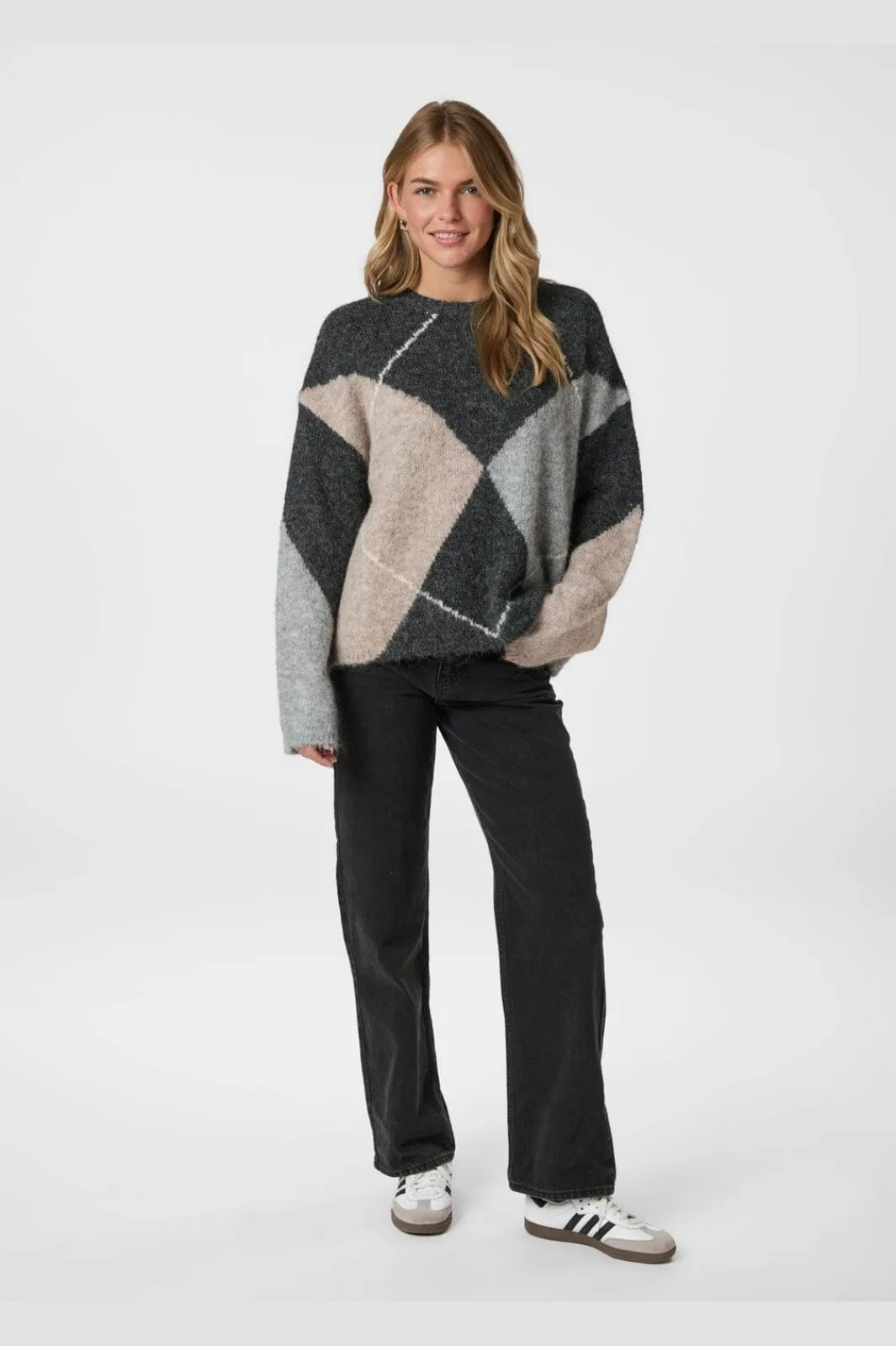 Neo Noir Nninga Check Fluff Knit Blouse 165205 | Blusar & Skjortor|Sticka