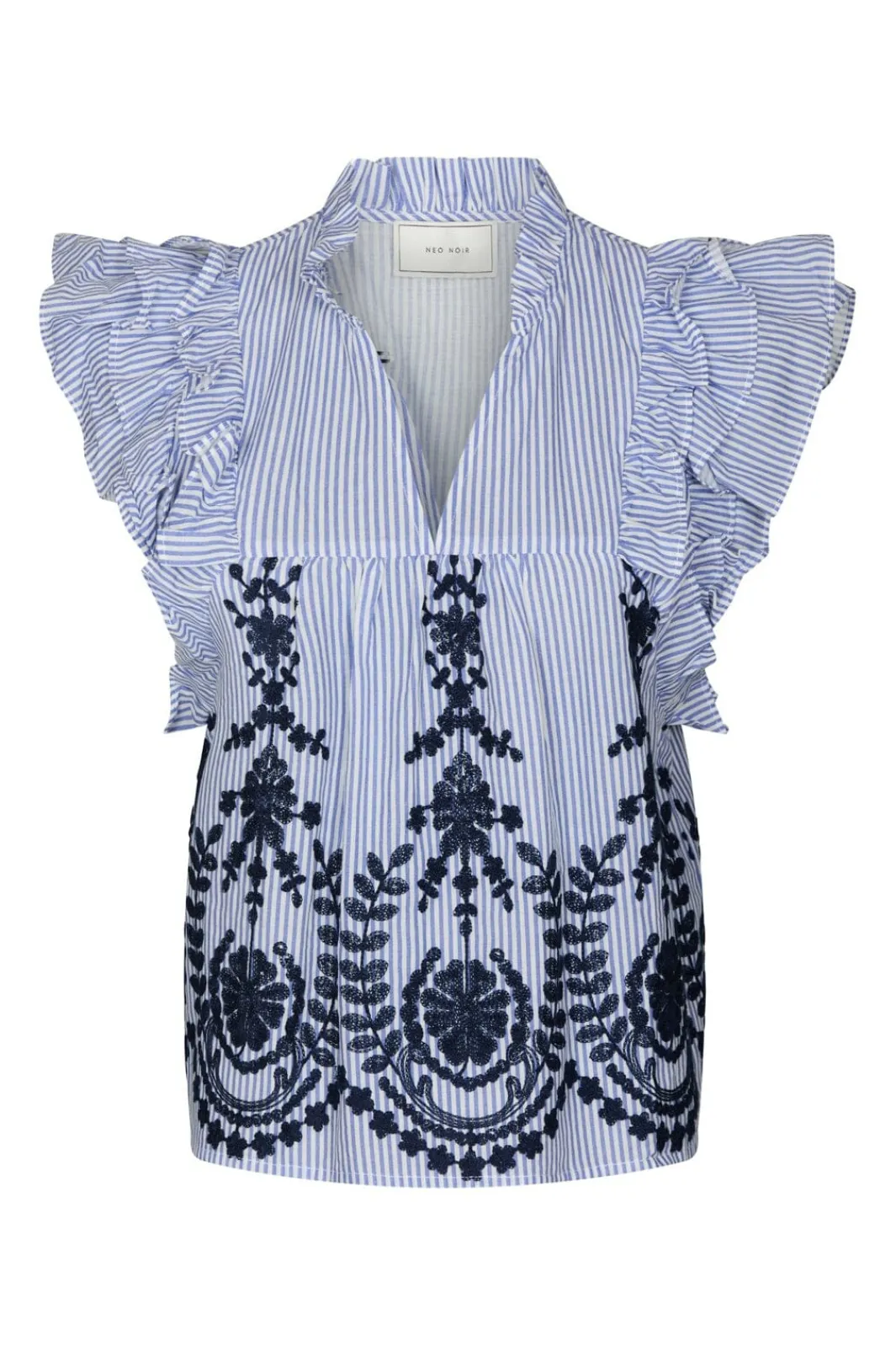 Neo Noir Nnjayla Stripe Embroidery Top 168997 | T-Shirts & Toppar