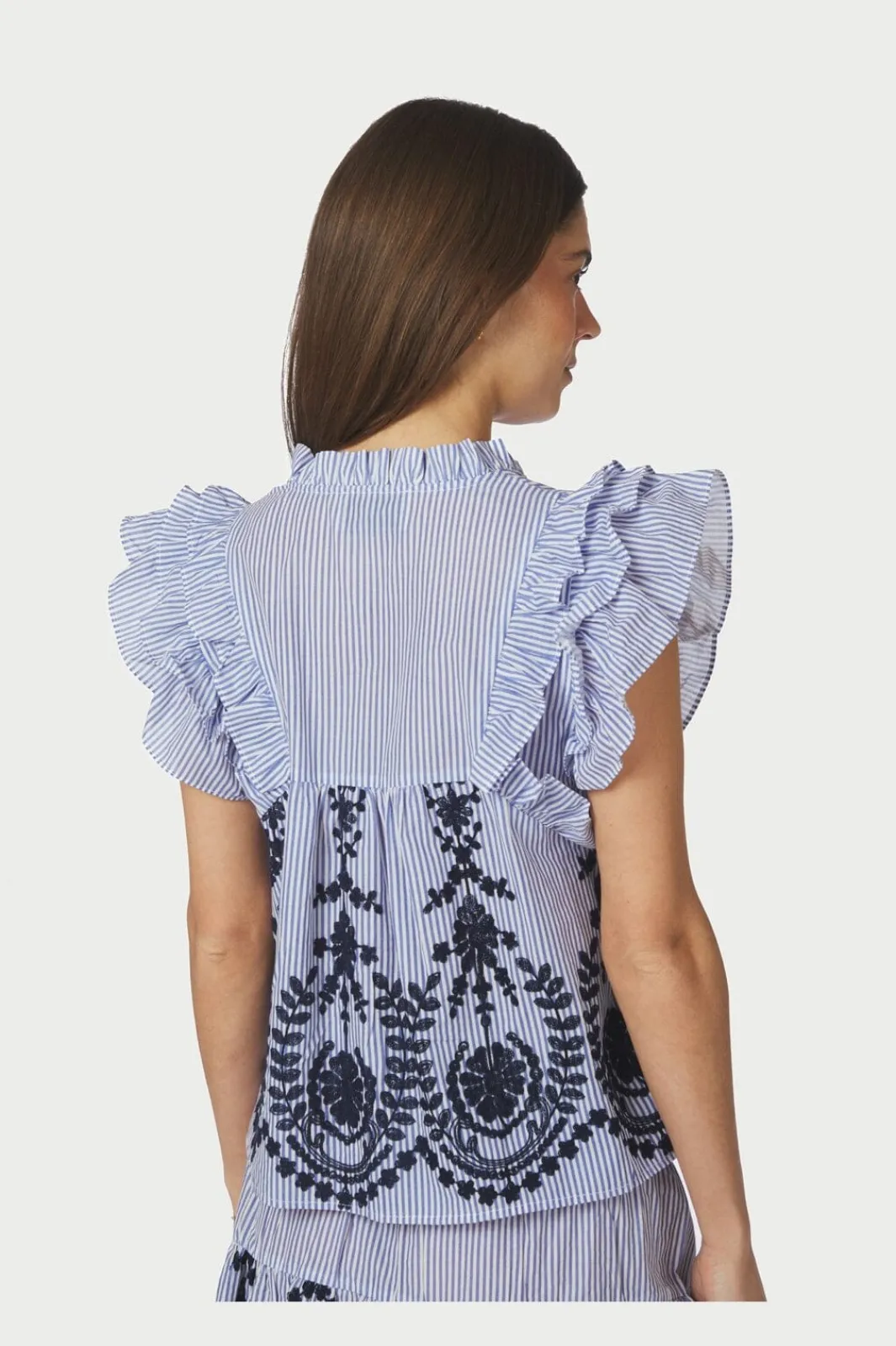 Neo Noir Nnjayla Stripe Embroidery Top 168997 | T-Shirts & Toppar