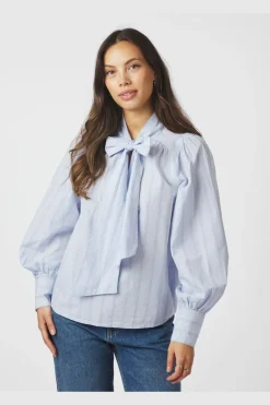 Neo Noir Nnjaz Bow Stripe Blouse 166718 | Blusar & Skjortor