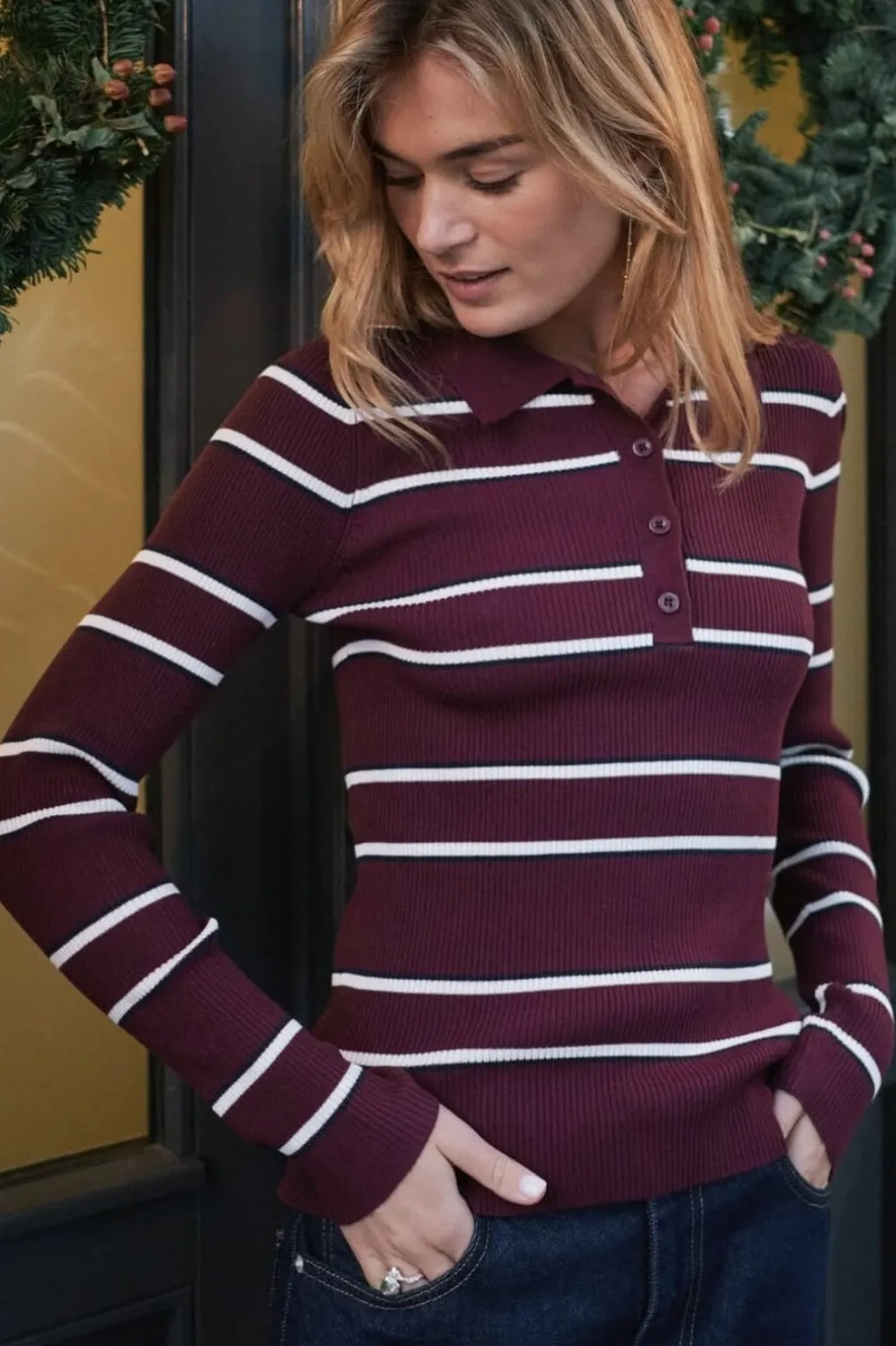 Nnjillan Polo Knit Blouse 164431