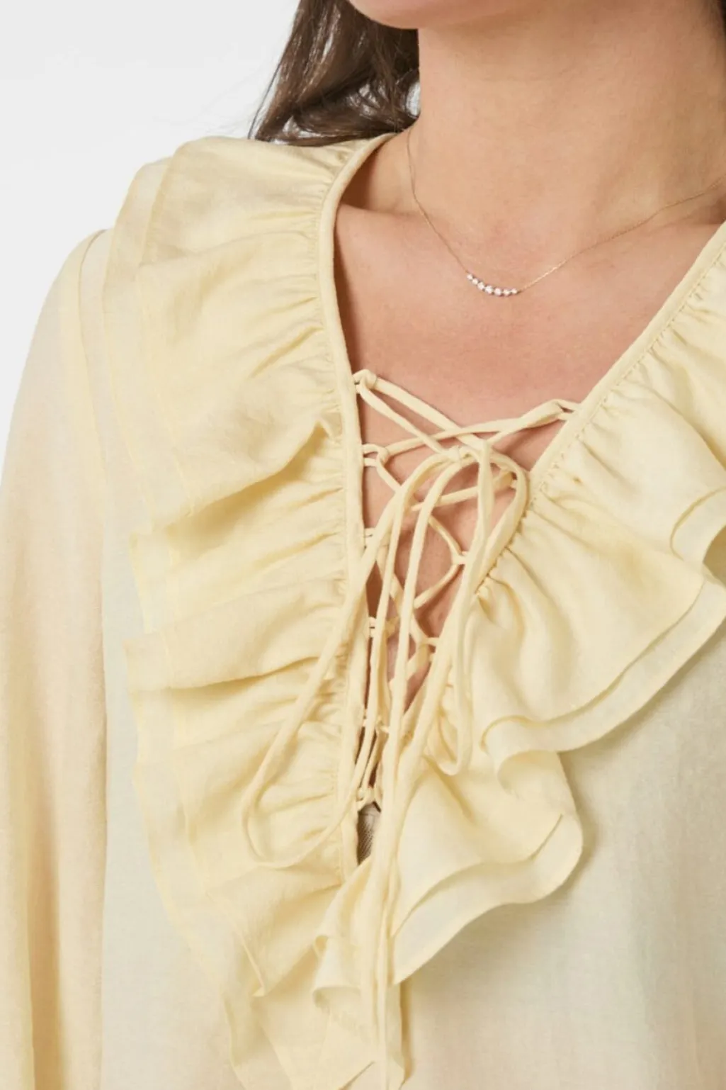 Nnkatarina Crepe Ruffle Blouse 166497