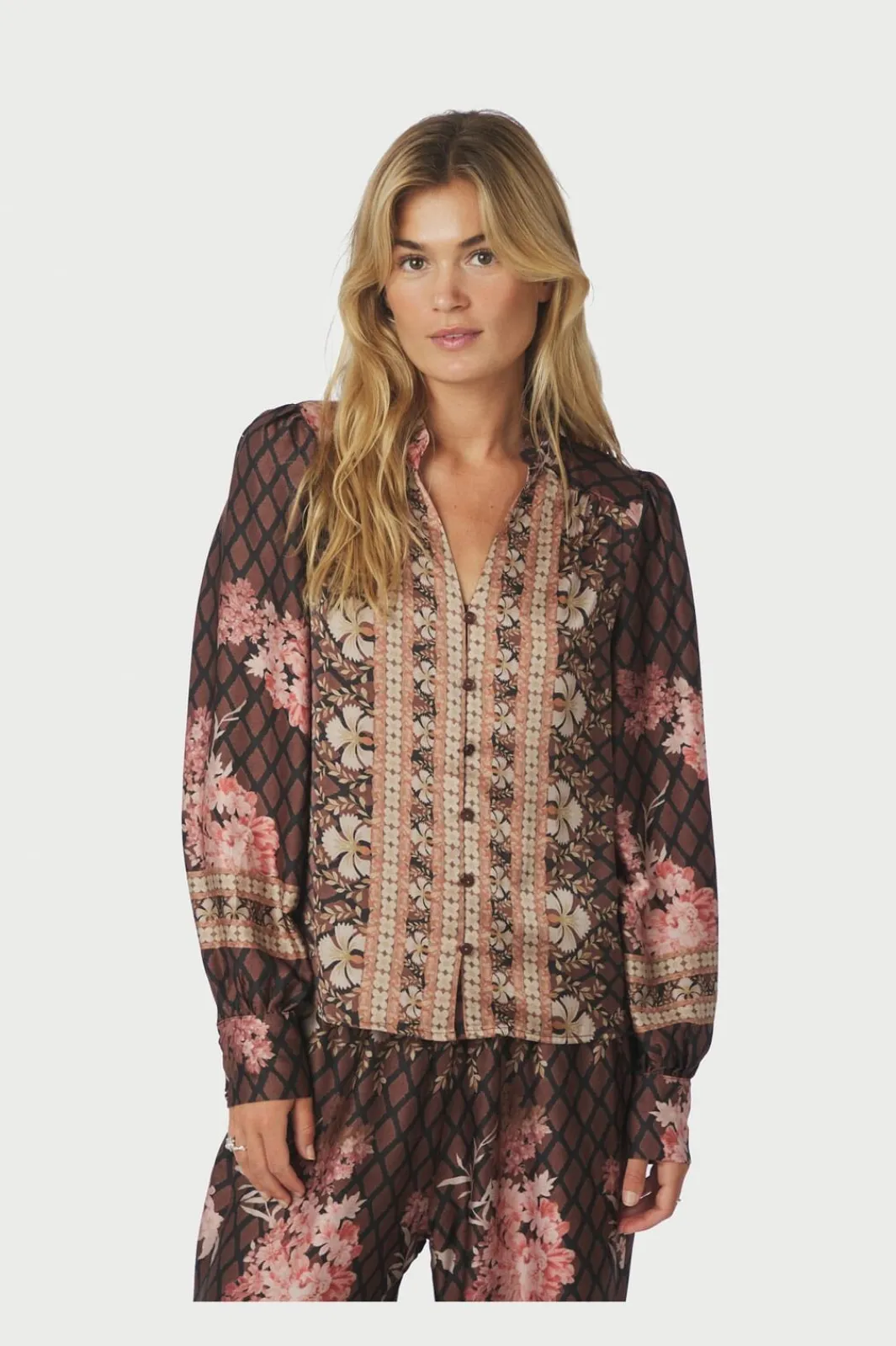 Neo Noir Nnmassima Botanical Border Blouse 167029 | Blusar & Skjortor|Set