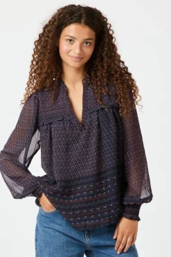 Neo Noir Nnrhia Border Pattern Blouse 163994 | Blusar & Skjortor