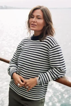 Neo Noir Nnrivi Stripe Knit Sweater 164957 | Sticka