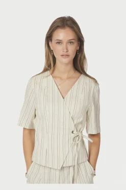 Neo Noir Nnsimmo Stripe Eyelet Blouse 167886 | Blusar & Skjortor